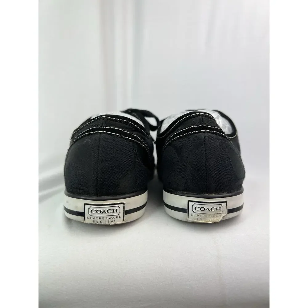 COACH Dalia Womens Sneakers Size 11 B Black Signature C Monogram Shoes F0007